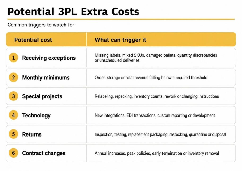 potential 3pl extra costs