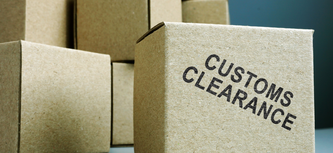 boxes cleared and stamped by customs for international shipping
